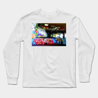 Southbank Skate Park Graffiti Street Art London Long Sleeve T-Shirt